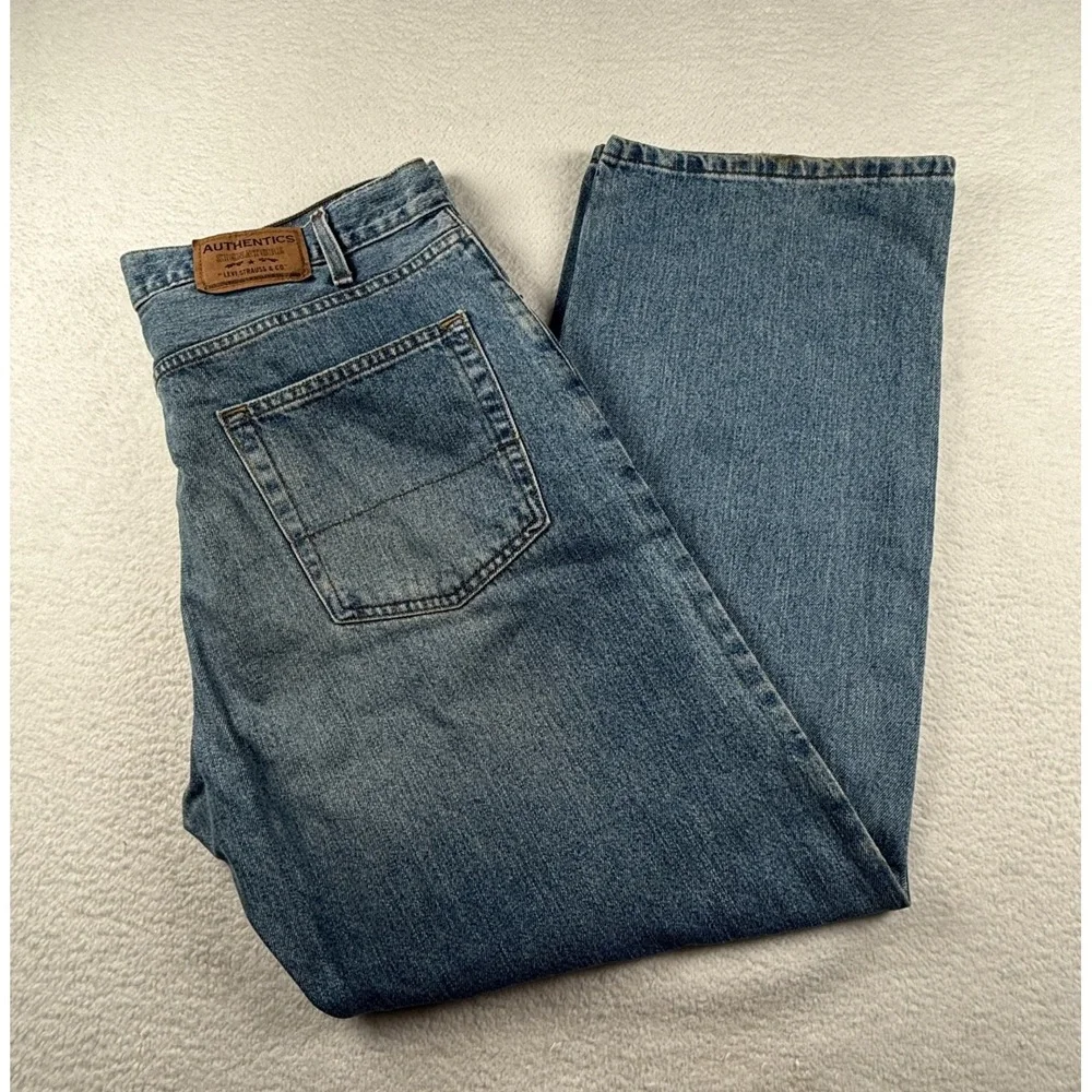 Levi's Authentic Signature Jeans Mens 38x32 Blue Denim Loose Fit‎ Straight Leg